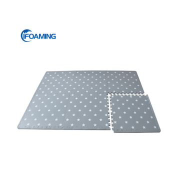 Grey And White Star Waterproof EVA Foam Playmat